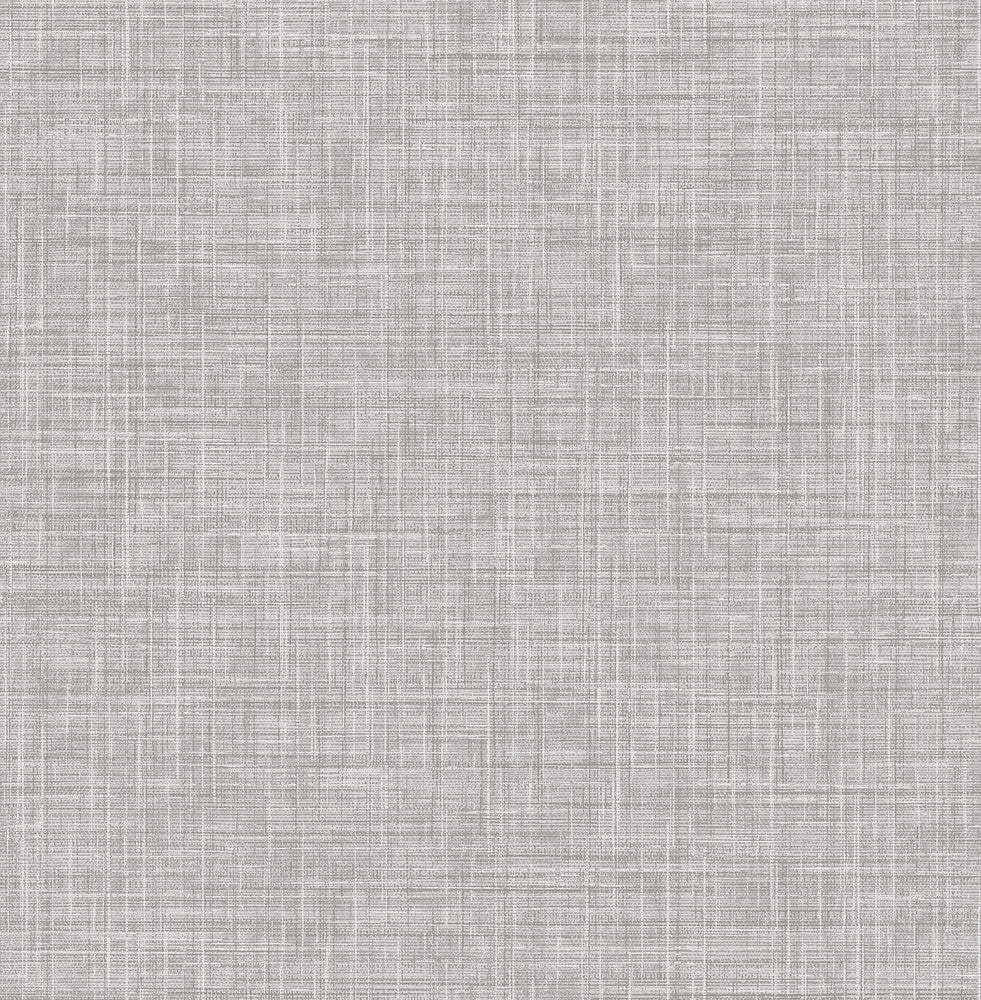 Tuckernuck Grey Linen Wallpaper by Brewster Designer Techniques & Finishes III Covers about 56.4 square feet 20.5-in by 33-ft long roll Unpasted 0 - Swanky Fabrics -