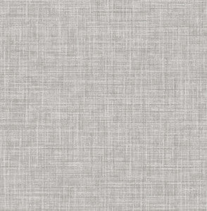 Tuckernuck Grey Linen Wallpaper by Brewster Designer