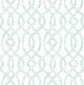 Ethereal Sky Blue Trellis Wallpaper by A-Street Prints Designer