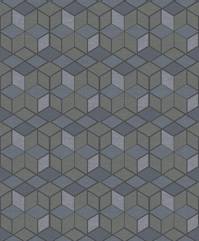 Joanne Taupe Blox Wallpaper by Advantage Designer Geo Covers about 57.8 square feet 21-in by 33-ft long roll Unpasted 25 - Swanky Fabrics -