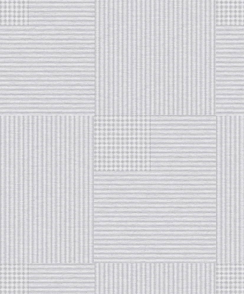 Ronald Off White Squares Wallpaper by Advantage Designer Geo Covers about 57.8 square feet 21-in by 33-ft long roll Unpasted 25 - Swanky Fabrics -