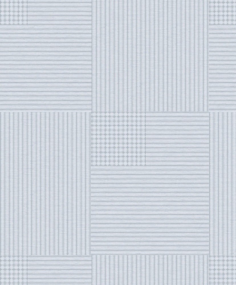Ronald Light Blue Squares Wallpaper by Advantage Designer Geo Covers about 57.8 square feet 21-in by 33-ft long roll Unpasted 25 - Swanky Fabrics -