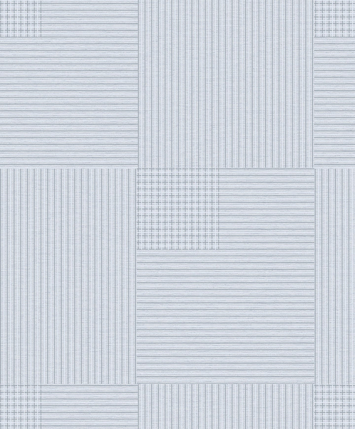 Ronald Light Blue Squares Wallpaper by Advantage Designer Geo Covers about 57.8 square feet 21-in by 33-ft long roll Unpasted 25 - Swanky Fabrics -