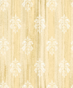 Alison Yellow Damask Motif Wallpaper by Advantage Designer