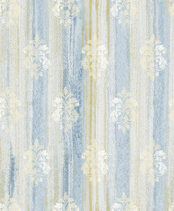 Alison Blue Damask Motif Wallpaper by Advantage Designer