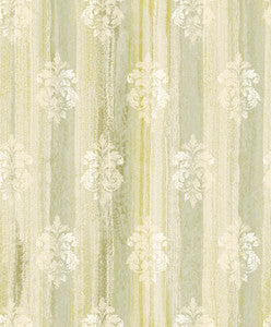Alison Green Damask Motif Wallpaper by Advantage Designer