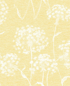 Carolyn Yellow Dandelion Wallpaper by Advantage Designer