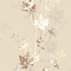 Tara Cream Sprig Wallpaper by Advantage Designer