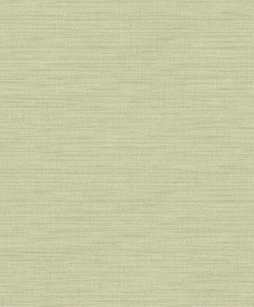 Ashleigh Green Linen Texture Wallpaper by Advantage Designer Surfaces Covers about 57.8 square feet 21-in by 33-ft long roll Unpasted 25 - Swanky Fabrics -