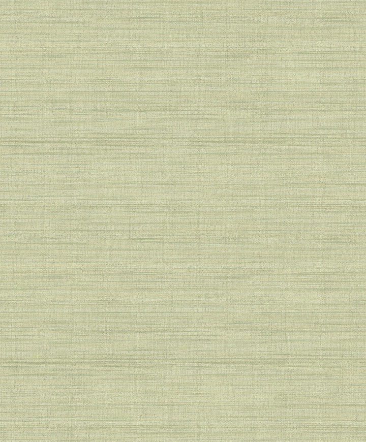 Ashleigh Green Linen Texture Wallpaper by Advantage Designer Surfaces Covers about 57.8 square feet 21-in by 33-ft long roll Unpasted 25 - Swanky Fabrics -
