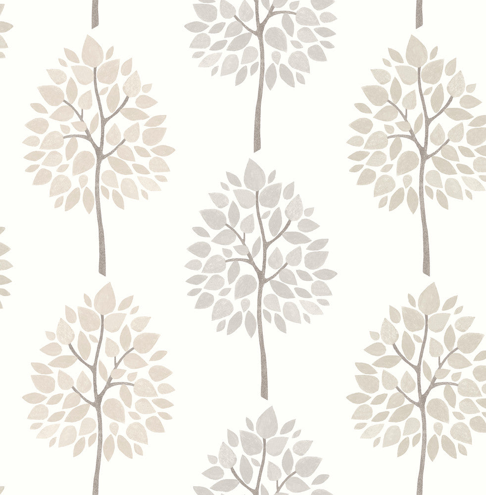 Tsai Grey Tree Wallpaper by Advantage Designer Kitchen Covers about 56.4 square feet 20.5-in by 33-ft long roll Unpasted 10.4 - Swanky Fabrics -
