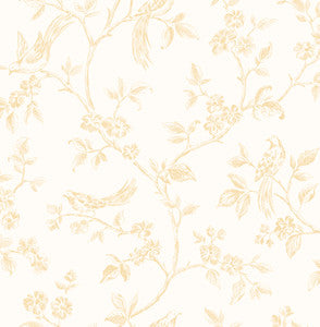 Ray Light Yellow Bird Trail Wallpaper by Advantage Designer