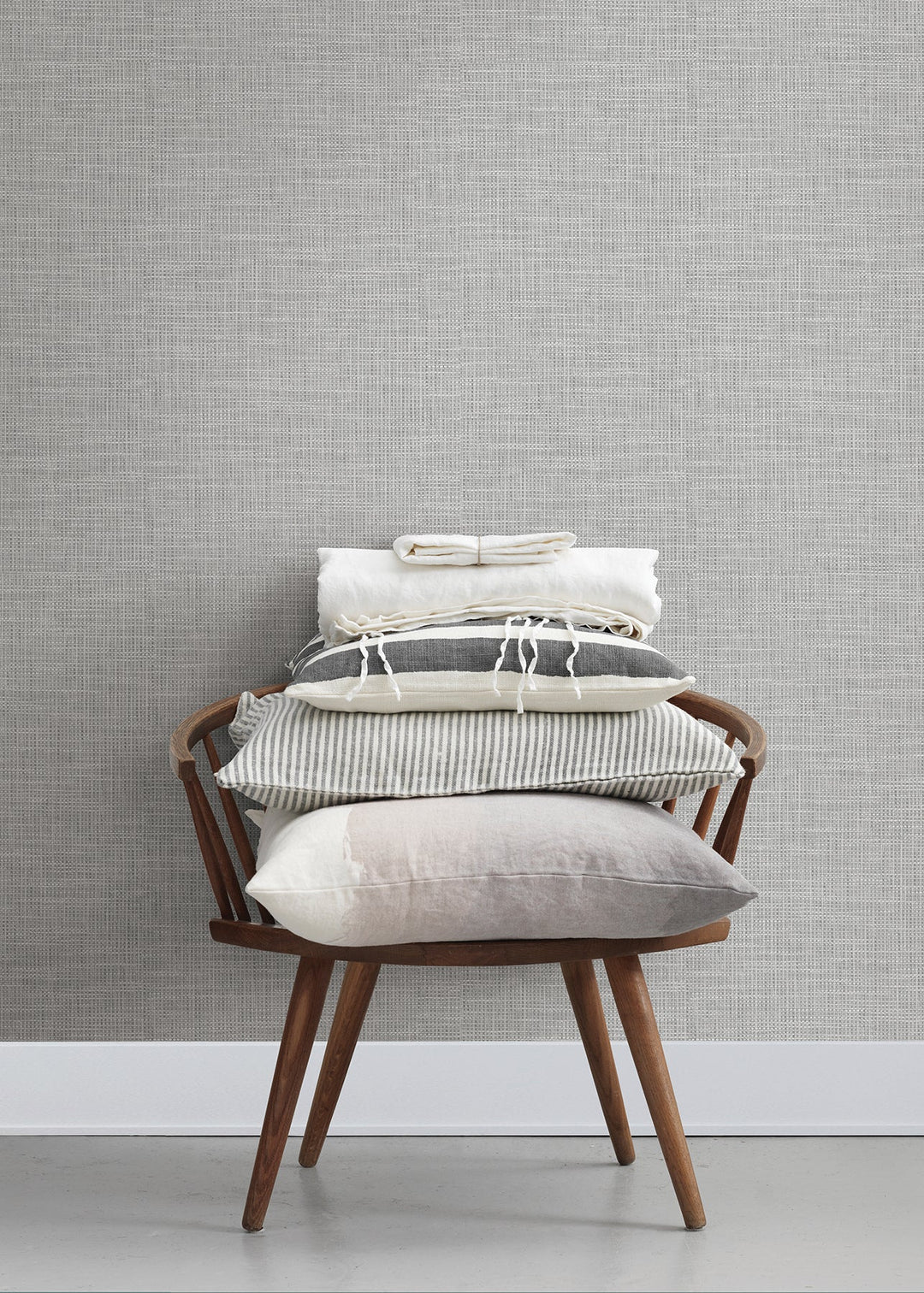 In The Loop Grey Faux Grasscloth Wallpaper by A-Street Prints Designer