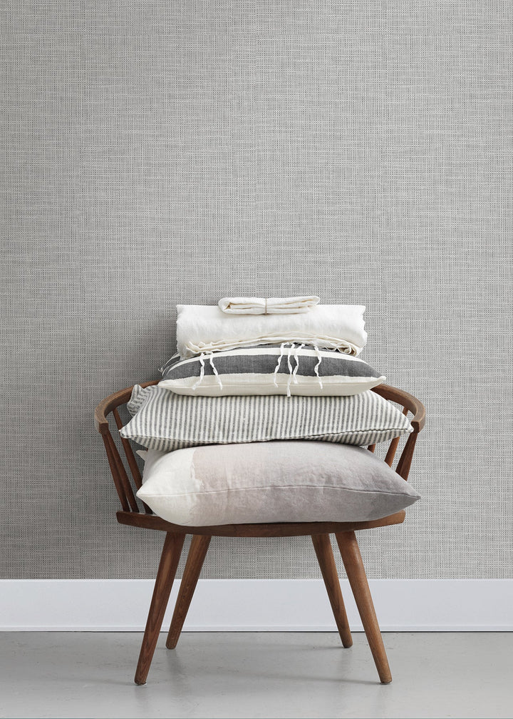 In The Loop Grey Faux Grasscloth Wallpaper by A-Street Prints Designer