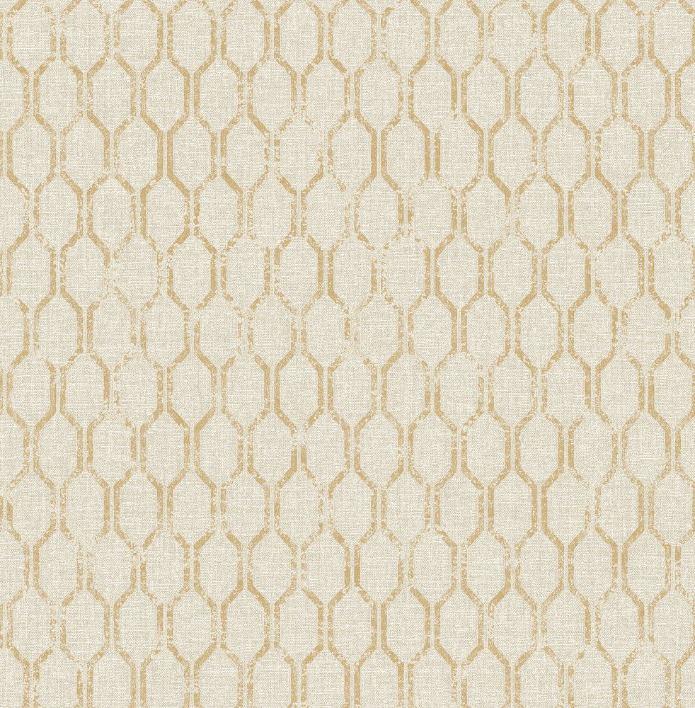 Elodie Neutral Geometric Wallpaper by Advantage Designer Metallic Covers about 56.4 square feet 20.5-in by 33-ft long roll Unpasted 20.9 - Swanky Fabrics -