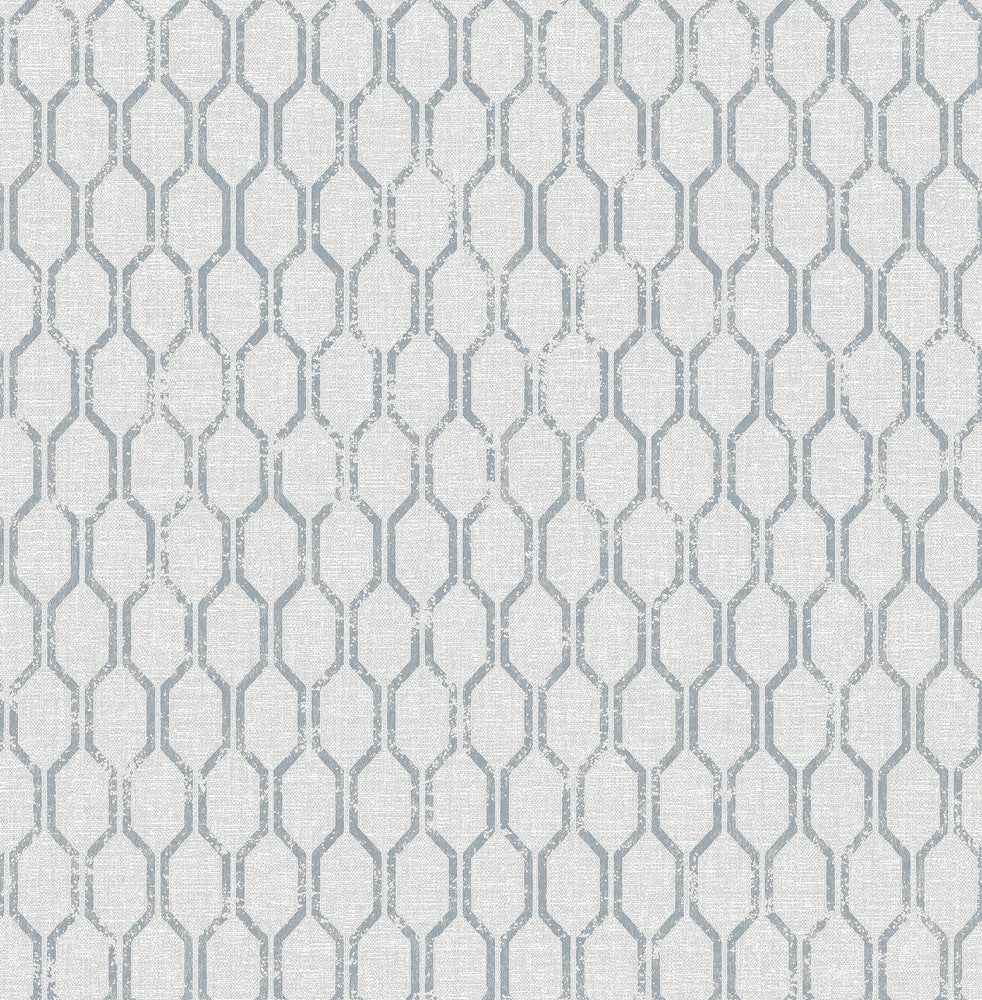 Elodie Light Grey Geometric Wallpaper by Advantage Designer Metallic Covers about 56.4 square feet 20.5-in by 33-ft long roll Unpasted 20.9 - Swanky Fabrics -