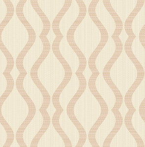 Yves Rose Gold Ogee Wallpaper by Advantage Designer