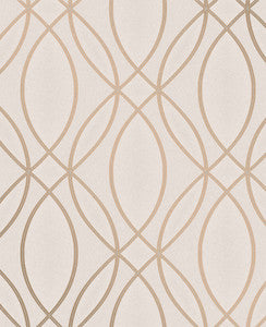 Lisandro Rose Gold Geometric Lattice Wallpaper by Advantage Designer