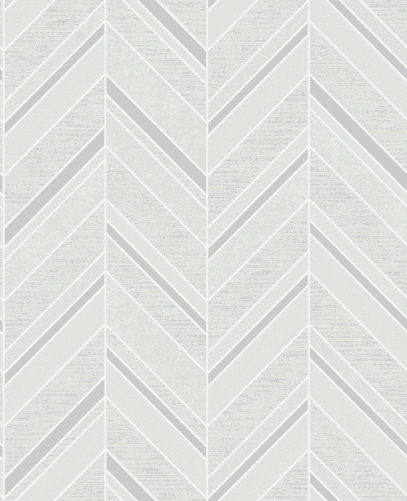 Punta Mita Ivory Chevron Wallpaper by Advantage Designer Deluxe Covers about 56.4 square feet 20.5-in by 33-ft long roll Unpasted 25.2 - Swanky Fabrics -