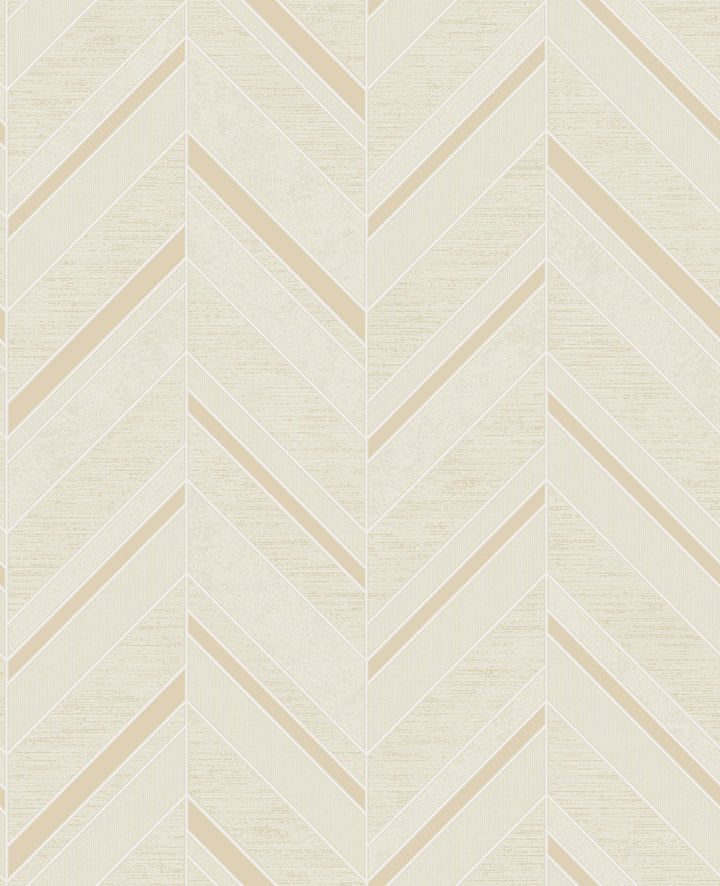 Punta Mita Cream Chevron Wallpaper by Advantage Designer Deluxe Covers about 56.4 square feet 20.5-in by 33-ft long roll Unpasted 25.2 - Swanky Fabrics -