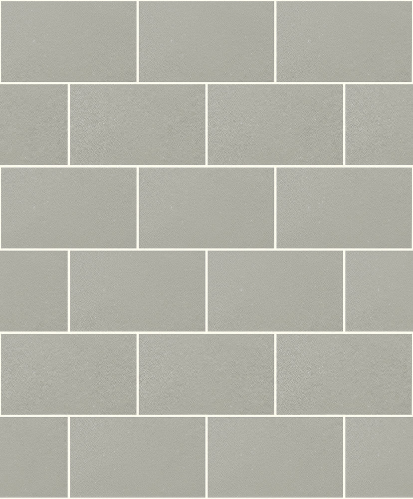 Angelo Grey Subway Tile Wallpaper by Advantage Designer Shades of Grey Covers about 56.4 square feet 20.5-in by 33-ft long roll Unpasted 25.2 - Swanky Fabrics -