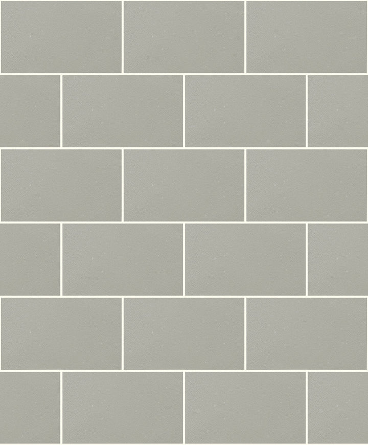 Angelo Grey Subway Tile Wallpaper by Advantage Designer Shades of Grey Covers about 56.4 square feet 20.5-in by 33-ft long roll Unpasted 25.2 - Swanky Fabrics -