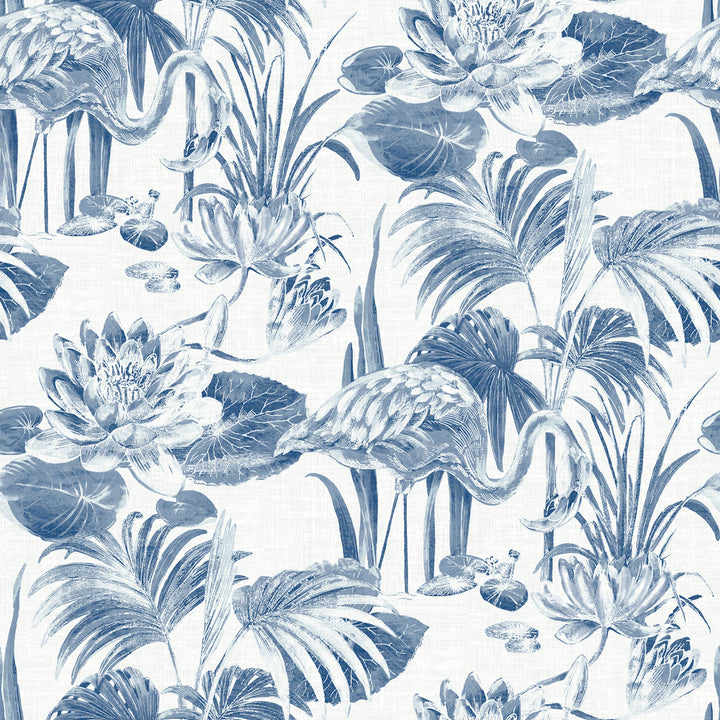 Frolic Blue Lagoon Wallpaper by A-Street Prints Designer Equinox Covers about 60.8 square feet 27-in by 27-ft long roll Unpasted 27 - Swanky Fabrics -