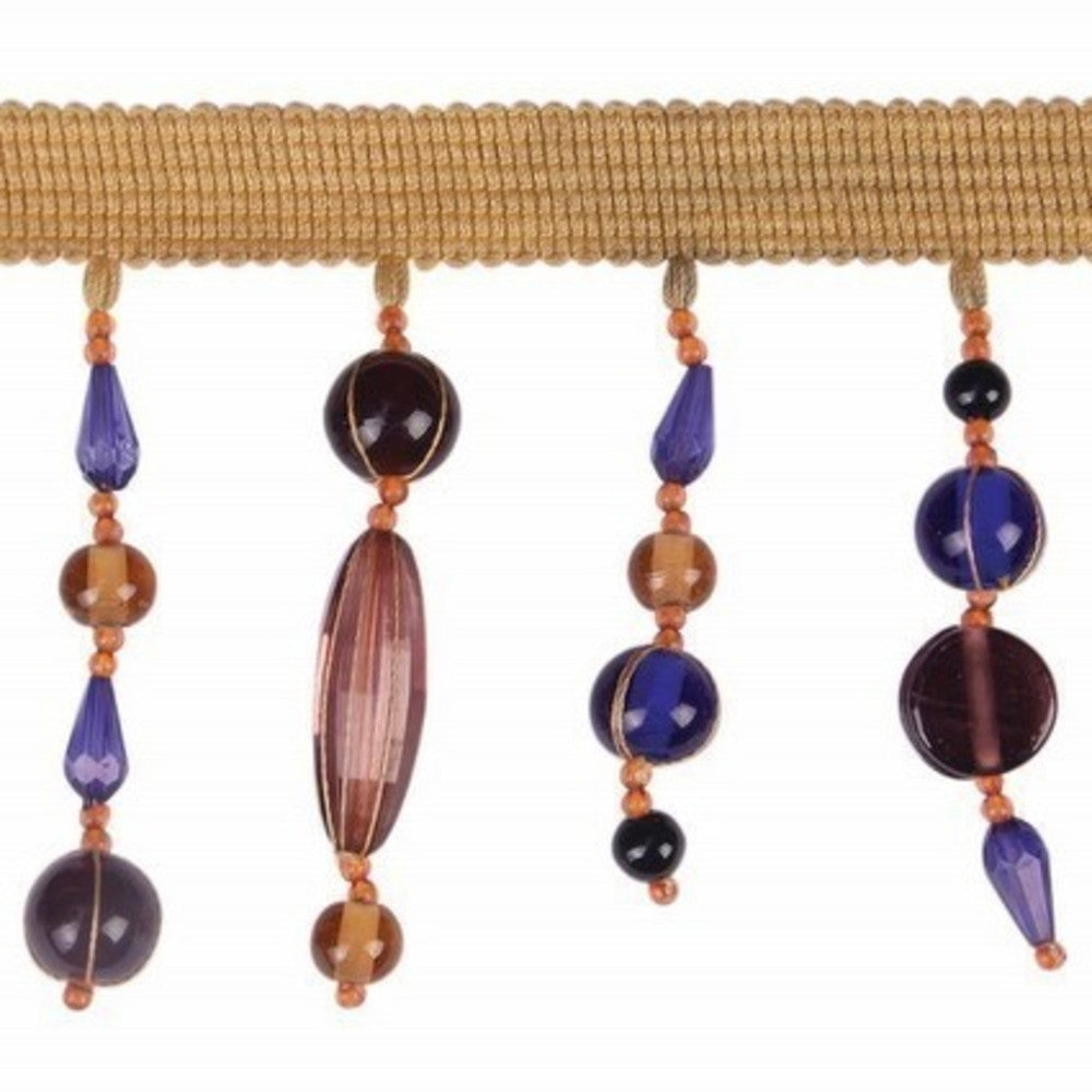 Beaded Couture Fringe Sunset by Europatex Designer Fabric Beaded Couture 65% Glass, 15% Plastic, 20% Rayon 3.50 inches - Swanky Fabrics -