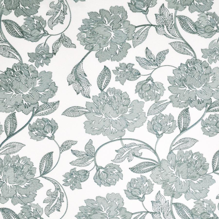 Zinnia # 316 Sea Green by Maxwell Designer Fabric Color Theory-Vol.V Sorbet 100% POLYESTER INDIA V-18.5"H-16.9" 54"EMB51.5 - Swanky Fabrics -