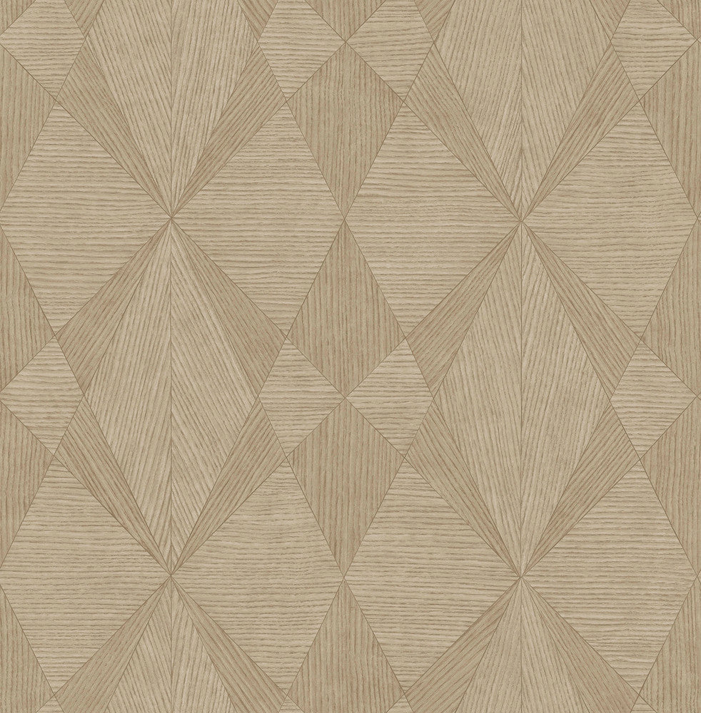 Intrinsic Light Brown Geometric Wood Wallpaper by A-Street Prints Designer Alchemy Covers about 56.4 square feet 20.5-in by 33-ft long roll Unpasted 20.9 - Swanky Fabrics -