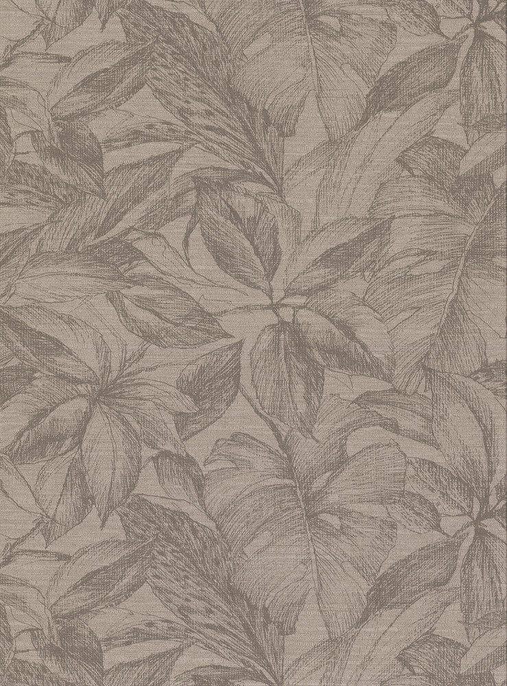 Simone Light Brown Tropical Wallpaper by Warner Designer Warner Basics V Covers about 60.8 square feet 27-in by 27-ft long roll Unpasted 18 - Swanky Fabrics -