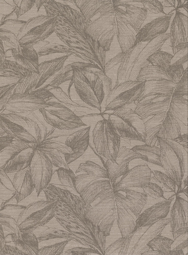 Simone Light Brown Tropical Wallpaper by Warner Designer Warner Basics V Covers about 60.8 square feet 27-in by 27-ft long roll Unpasted 18 - Swanky Fabrics -