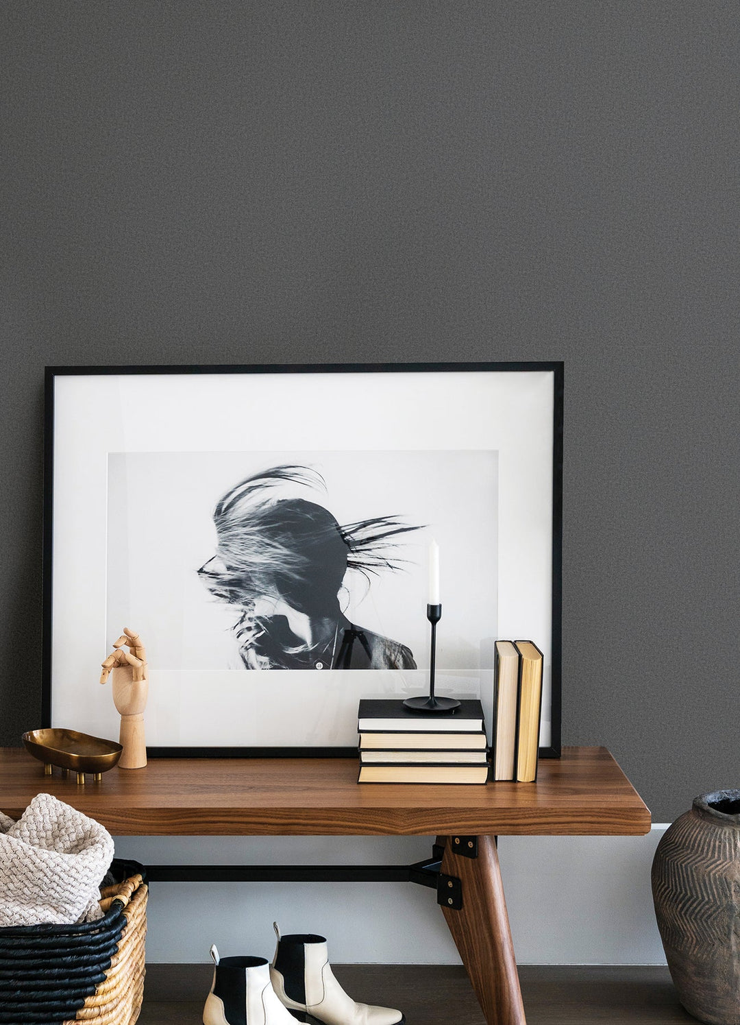 Jia Li Charcoal Wool Wallpaper by A-Street Prints Designer