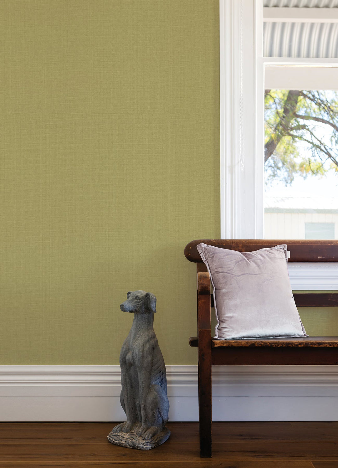 Qiaohui Green Petite Weave Wallpaper by A-Street Prints Designer