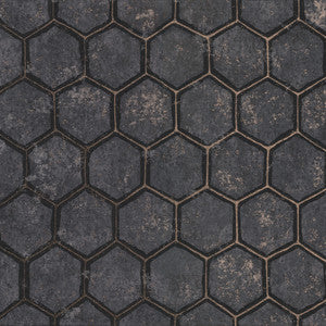 Starling Charcoal Honeycomb Wallpaper by Brewster Designer