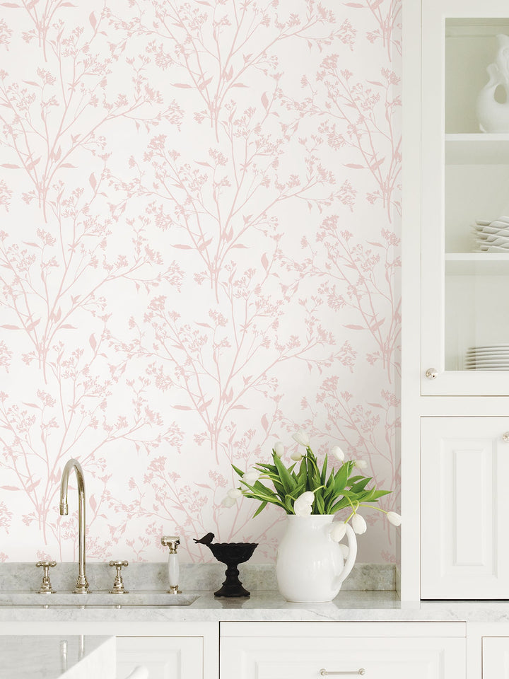 Southport Blush Delicate Branches Wallpaper by A-Street Prints Designer