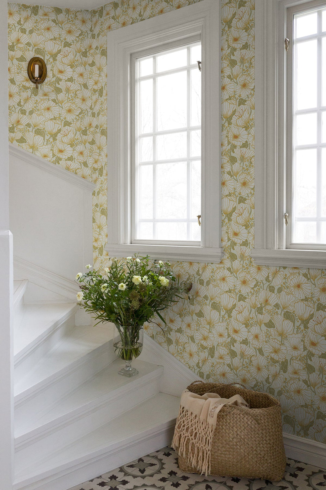 Matilda Green Poppy Fields Wallpaper by A-Street Prints Designer