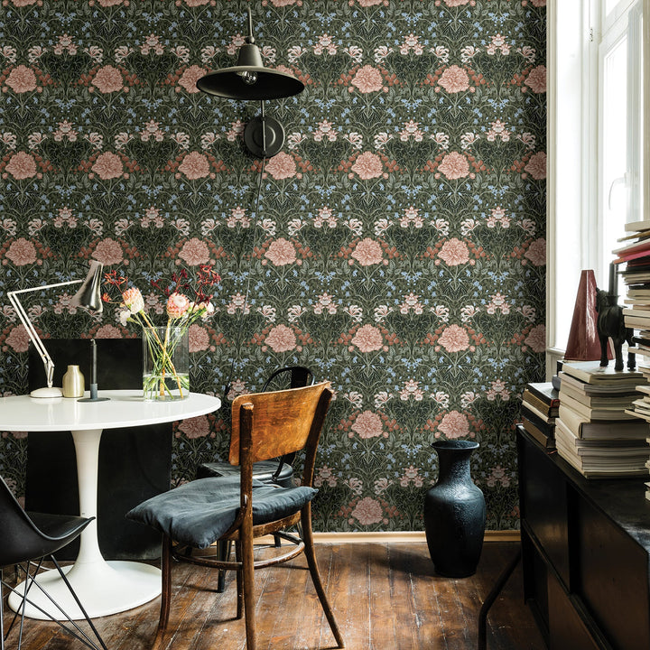 Celestine Green Floral Wallpaper by A-Street Prints Designer