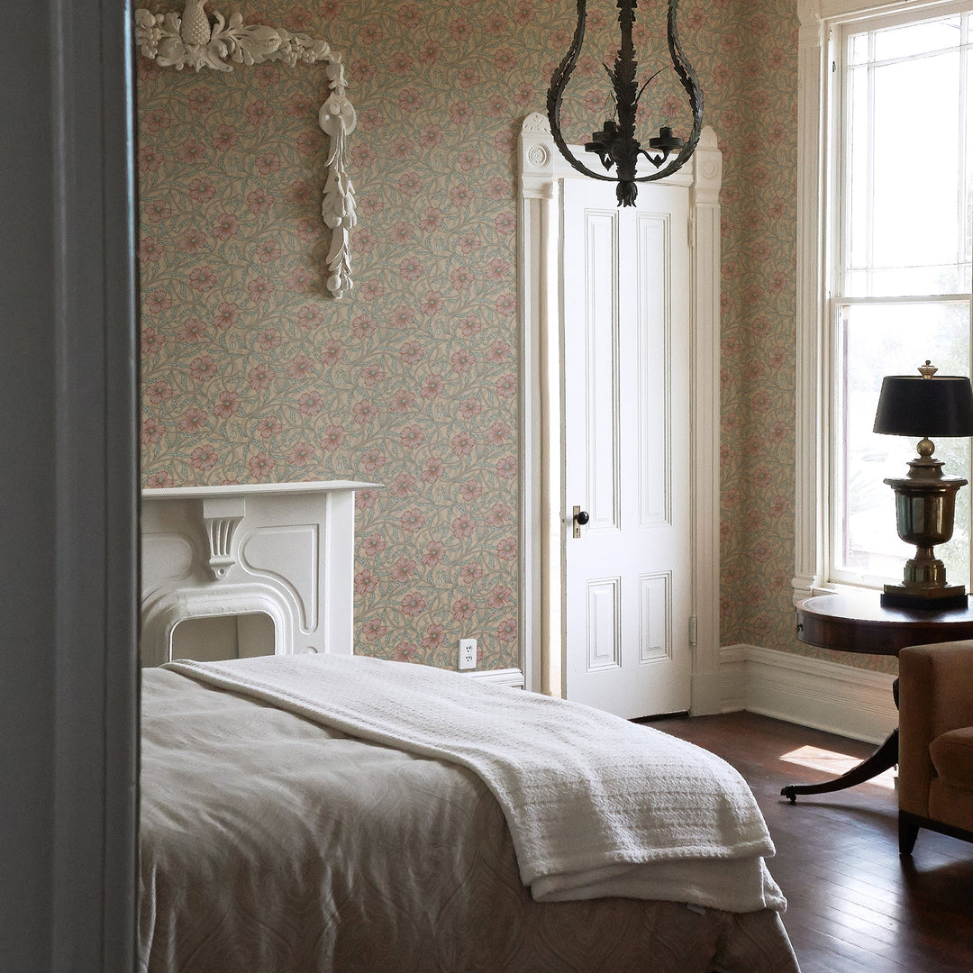 Imogen Light Brown Floral Wallpaper by A-Street Prints Designer