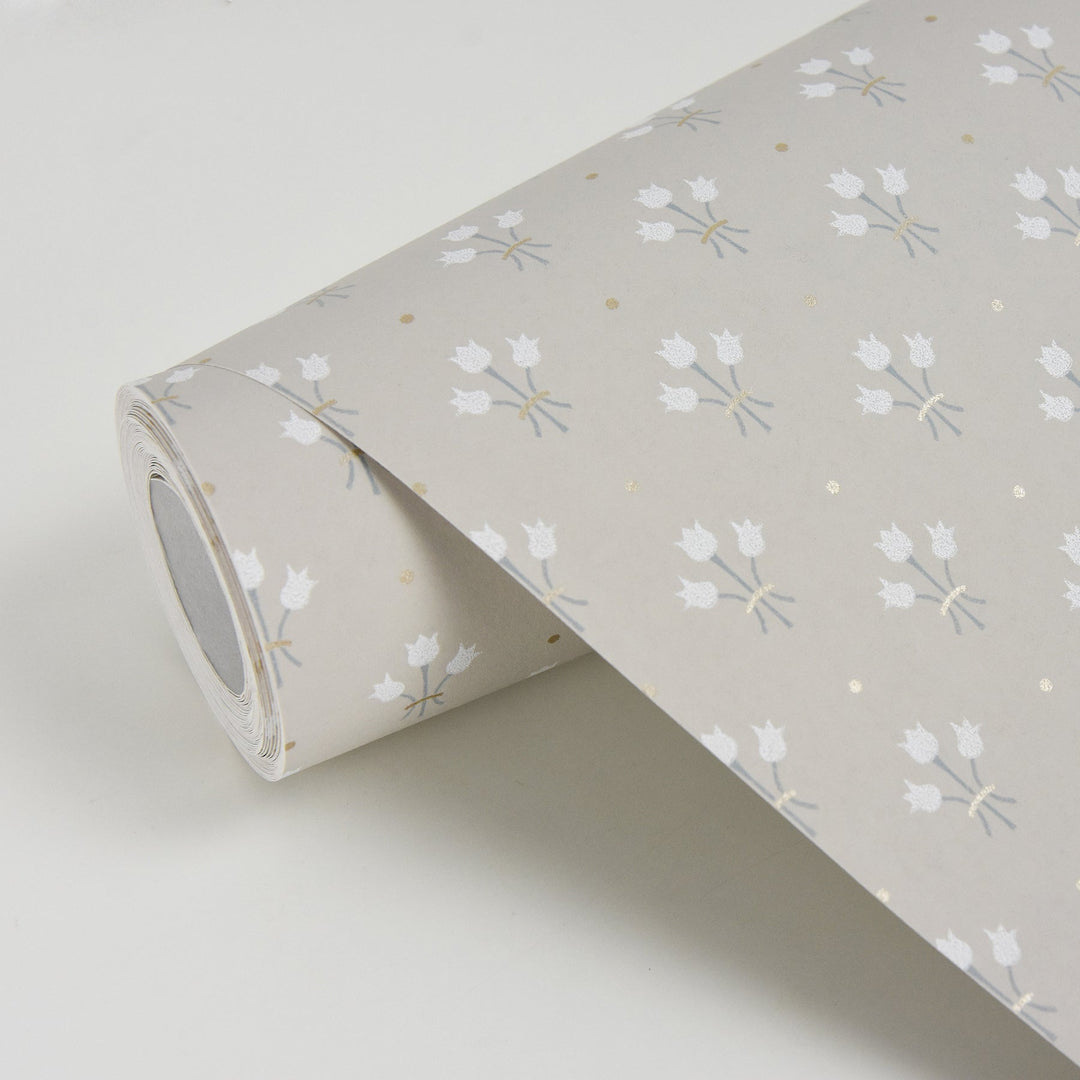 Lili Beige Miniature Floral Wallpaper by A-Street Prints Designer