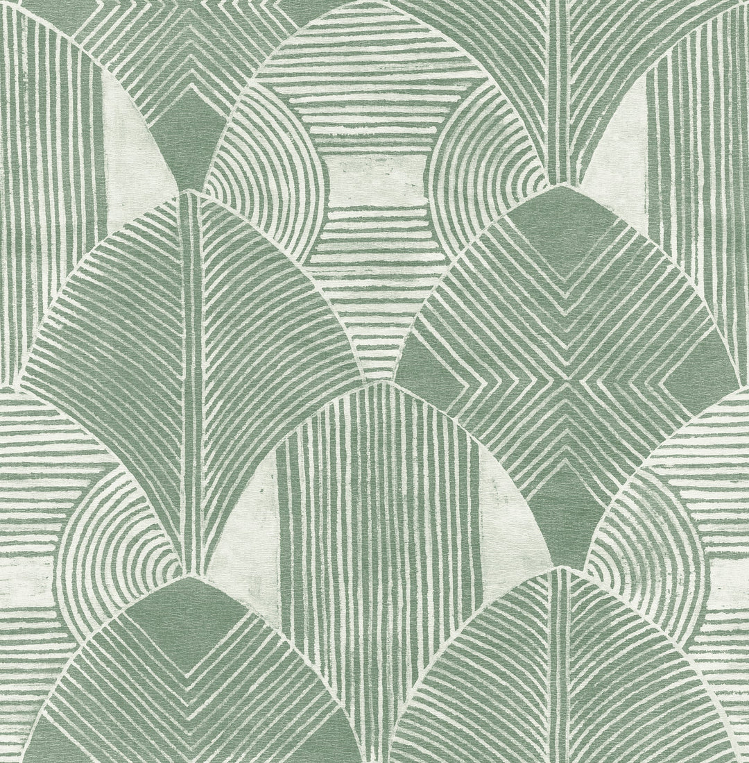 Westport Green Geometric Wallpaper by A-Street Prints Designer