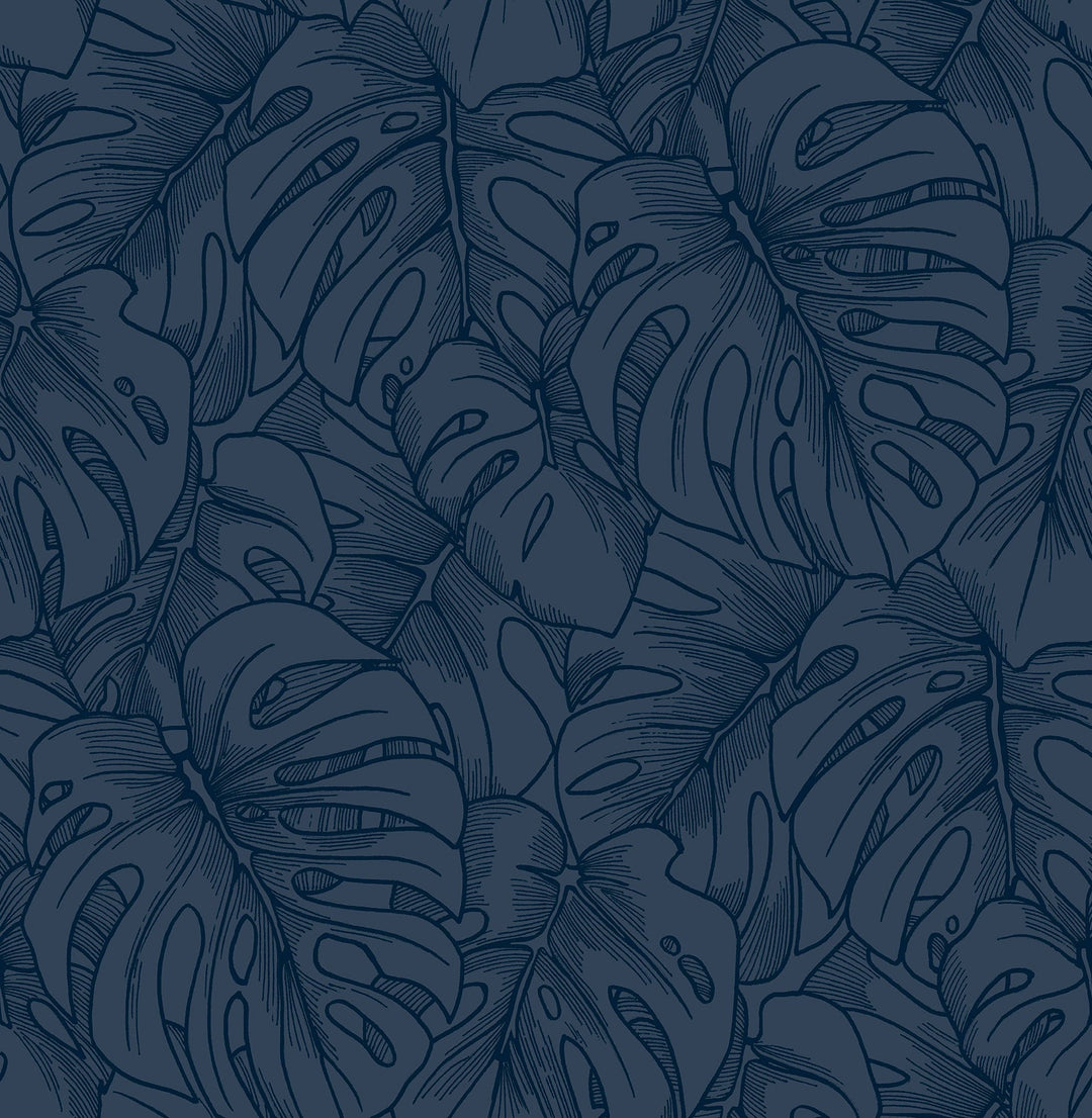 Balboa Indigo Botanical Wallpaper by A-Street Prints Designer