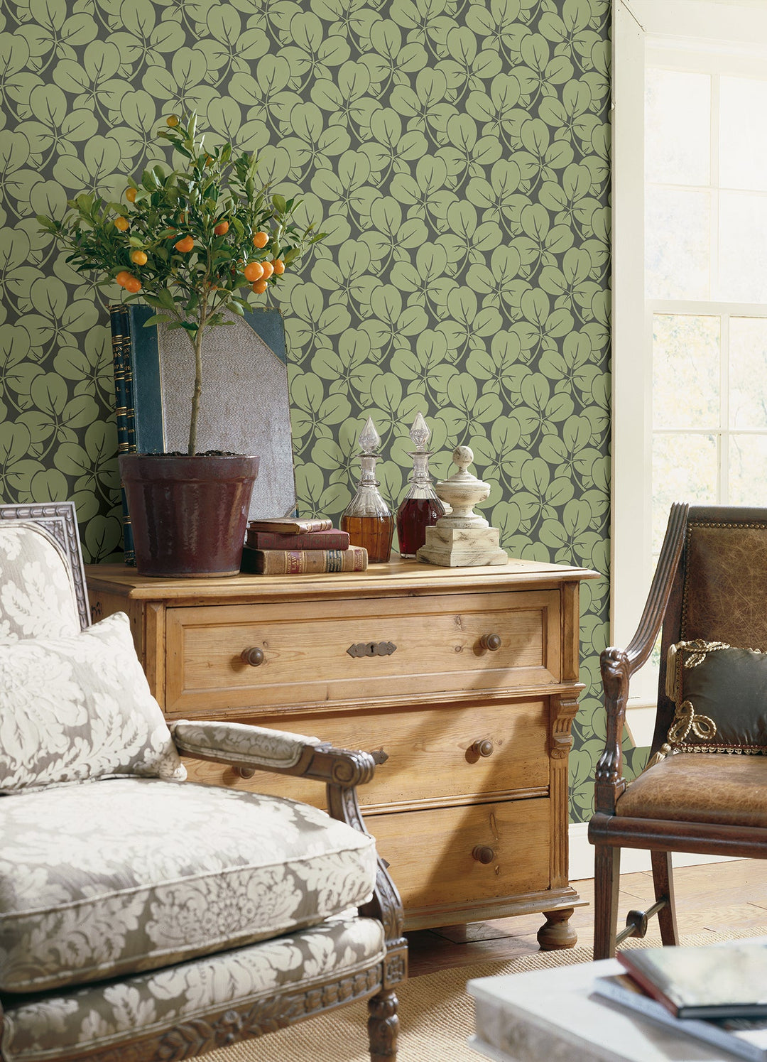 Robert Green Clover Wallpaper by A-Street Prints Designer