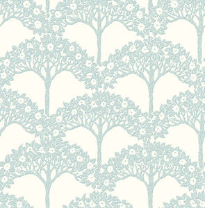 Dawson Turquoise Magnolia Tree Wallpaper by A-Street Prints Designer