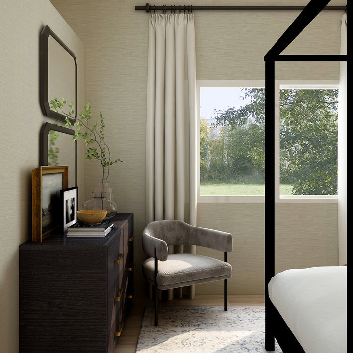 Lela Silver Faux Linen Wallpaper by A-Street Prints Designer