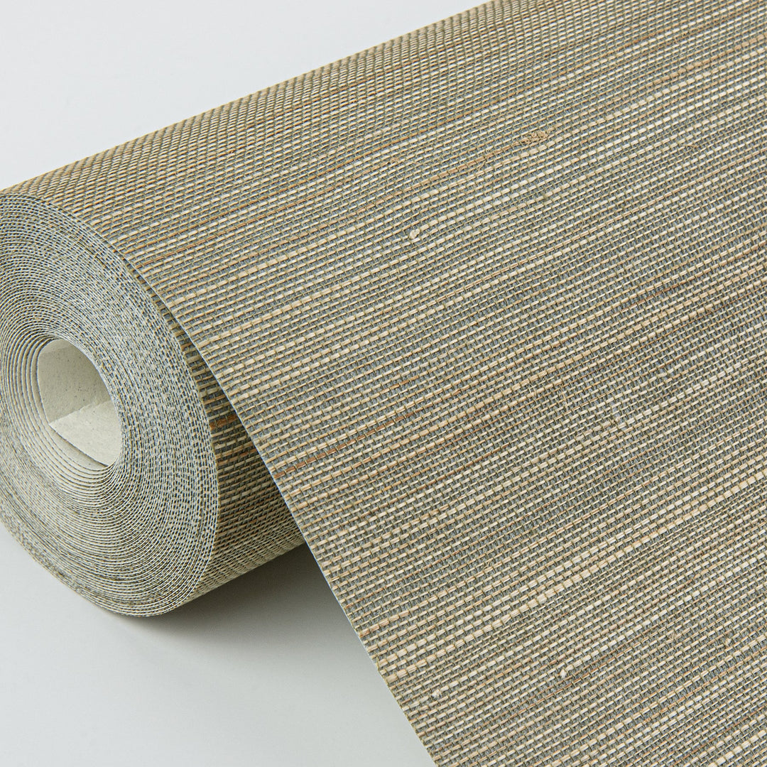 Hiromi Pewter Abaca Grasscloth Wallpaper by A-Street Prints Designer
