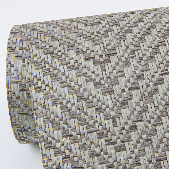 Madoka Dark Grey Paper Weave Grasscloth Wallpaper by A-Street Prints Designer