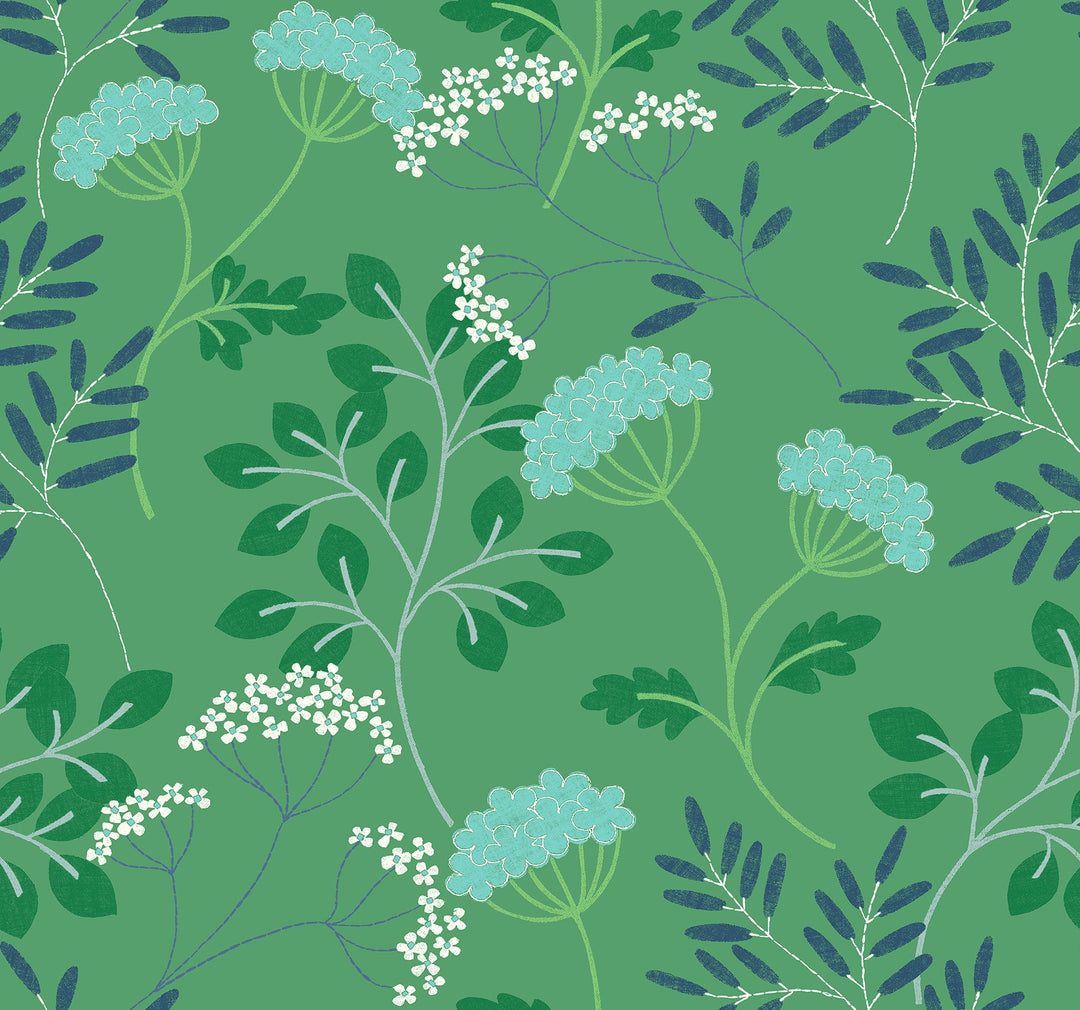 Sorrel Green Botanical Wallpaper by A-Street Prints Designer