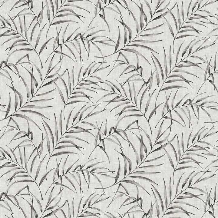 Lani Grey Fronds Wallpaper by Advantage Designer Bali Covers about 57.8 square feet 21-in by 33-ft long roll Unpasted 25.2 - Swanky Fabrics -