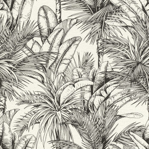Serra White Palm Wallpaper by Advantage Designer